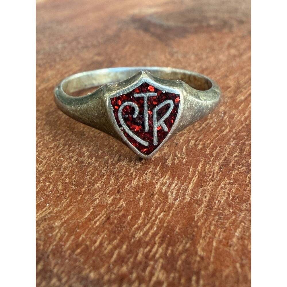 CTR Choose the Right Sterling Silver Ring Size 6.5 Red Shield LDS Mormon Youth